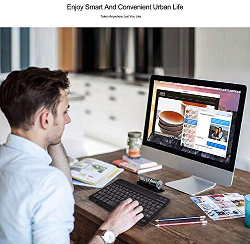 BK-100 Mini Bluetooth Keyboard Wireless Rechargeable Keyboard iOS, Android, Mac OS and Windows For Mobile, Tablet & TV Colors: (Black, White) (White)