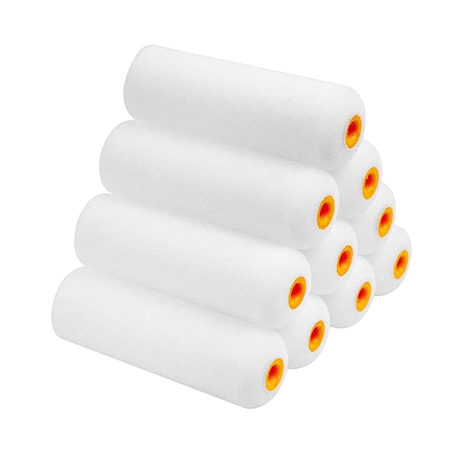 View 1 of 10 Pack 4 Inch Mini Foam Paint Rollers - High Absorbency Glossy Foam Roller Brushes, Easy to Replace, Compatible with Water/Oil-Based Paints, for Walls, Cabinets, Furniture, Trim & House Painting