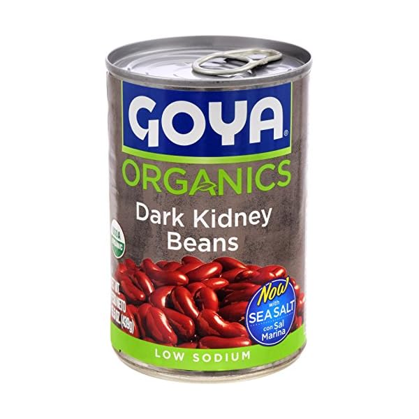 Goya Foods Organic Dark Red Kidney Beans, 15.5 Ounce (Pack of 24)