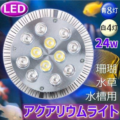 Amazon.co.jp: 24W LEDライト アクアリウムライト 珊瑚 水草 水槽用 青