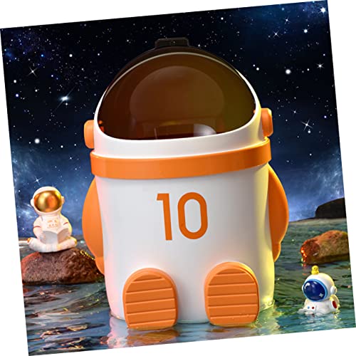 Caneca de basura astronauta con tapa 10L color naranja miniatura 6