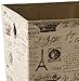 Home Basics Vintage Paris Laundry Hamper Or Toy Storage Bin, Collapsible, Natural