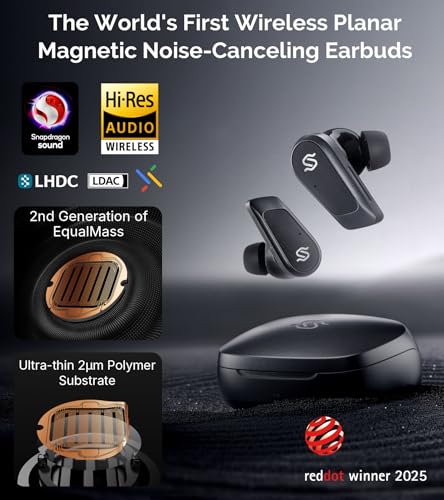 Image of Edifier STAX Spirit S10 True Wireless Planar Magnetic Earbuds with Active Noise Cancellation, Snapdragon Sound, Hi-Res Audio (LDAC LHDC), Bluetooth 5.4, 6 Mics Hi-Fi Calling, Wearing Detection, IP54