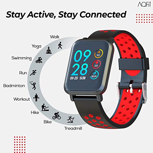 Image of AQFIT W8 Bluetooth SmartWatch- Black (10 Days Battery Life Wireless IP68)