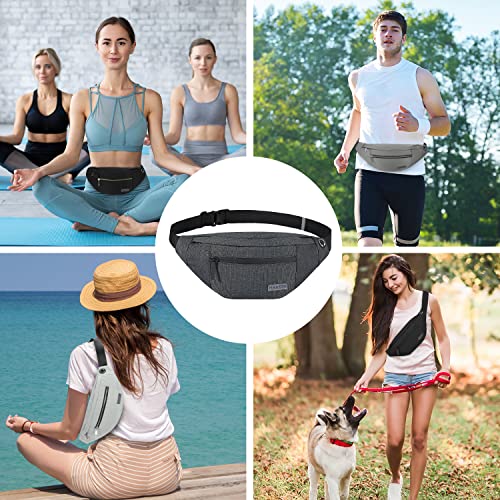 Image of Crossbody Fanny Pack Belt Bags Women Men Shoulder Sling Bag with 4-Zipper Pockets,Gifts for Enjoy Sports Festival Workout Traveling Running Casual Hands-Free Waist Pack Carrying All Phones, Large