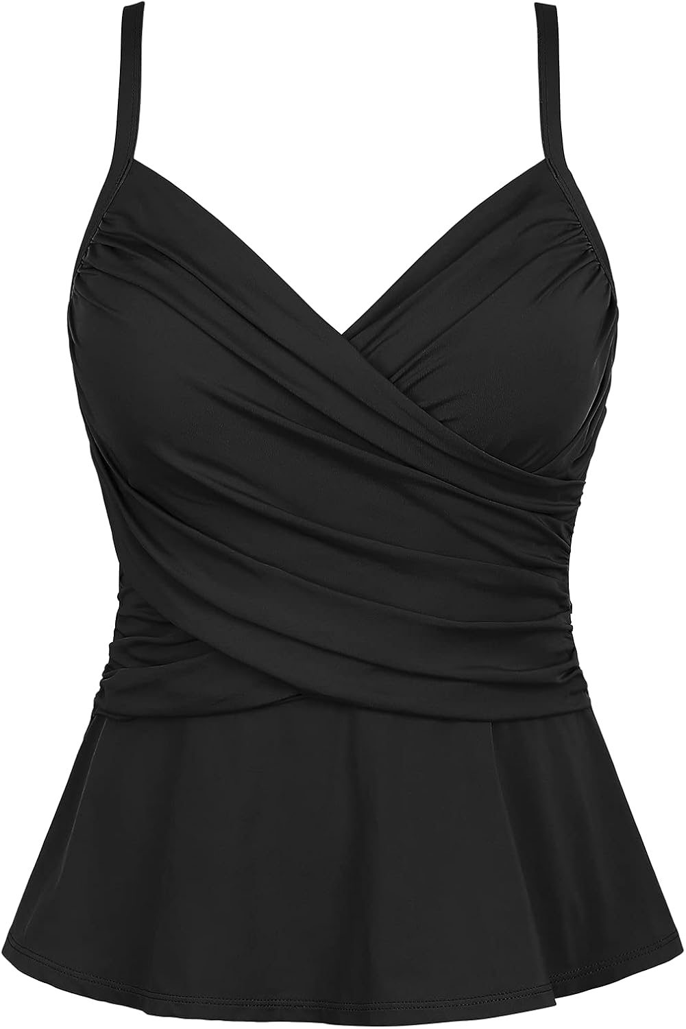 coastal rose Women's Wrap Tankini Top V Neck Swimsuits