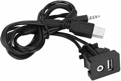 Keenso 1M 0.138 in USB 3.0 AUX extensión Mount, USB AUX puerto 0.138 in cable de extensión para coche, vehículo, marina, barco, motocicleta