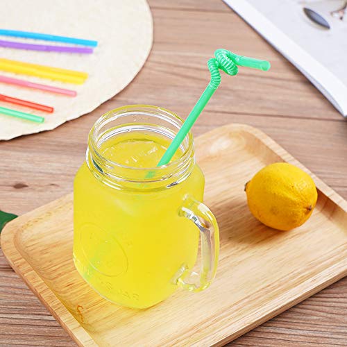 200 pcs colorful plastic long flexible straws0233939 diameter and 10234 long