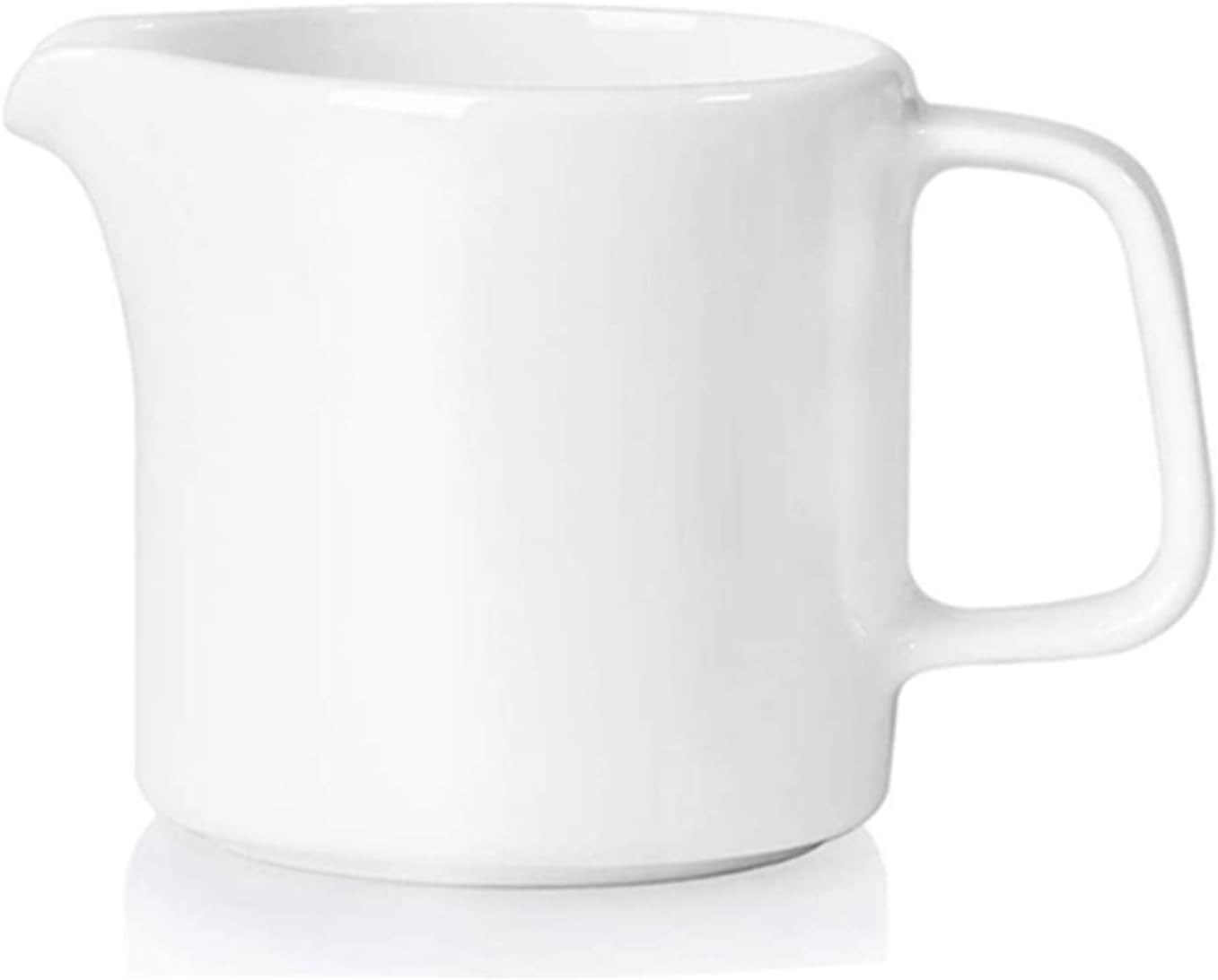 ONTUBE Ceramics Creamer,Porcelain Coffee Milk Creamer Pitcher with Handle for Home and Kitchen - 10 oz (White)