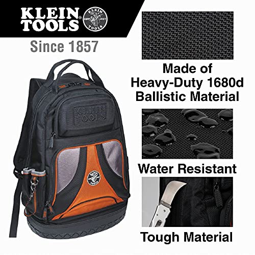 Klein Tools 55421BP-14 Tool Bag Backpack, Heavy Duty Tradesman Pro Tool Organizer / Tool Carrier with 39 Pockets and… - Image 4