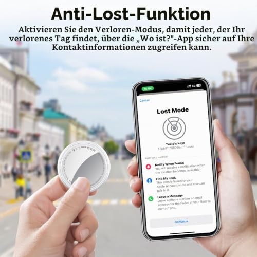 Tukio Air Tags Schlüsselfinder 4er Pack für Apple Wo ist? APP (Nur iOS) – Ansicht 6