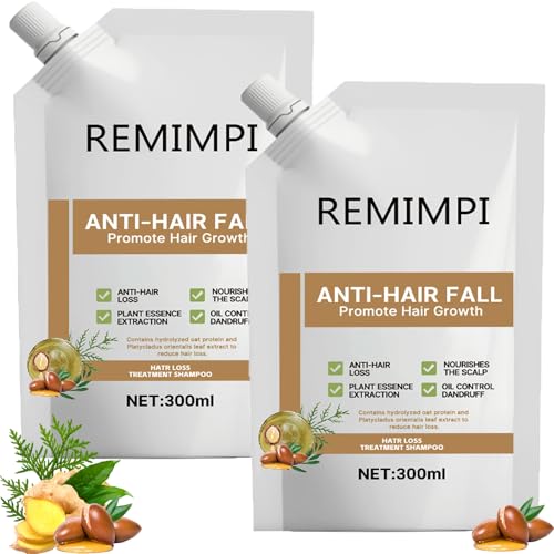Image of Anti Hair Loss Shampoo,Remimpi Anti Hair Fall,Promote Hair Growth and Thickening & Strengthening Shampoo with Various Plant Extracts for All Hair Types (2PCS)