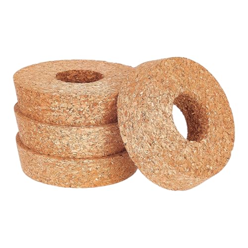 OLYCRAFT Paquete de 4 tapas de corcho para macetas de vidrio de 79 ~ 80 mm, tapas hidropónicas, cubiertas de corcho para terrario con agujero de 29 ~ 30 mm, tapones de corcho natural para floreros de