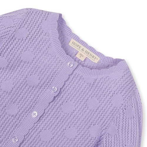 Image of Hope & Henry Girls' Long Sleeve Fancy Cardigan Sweater with Stripe Trim
