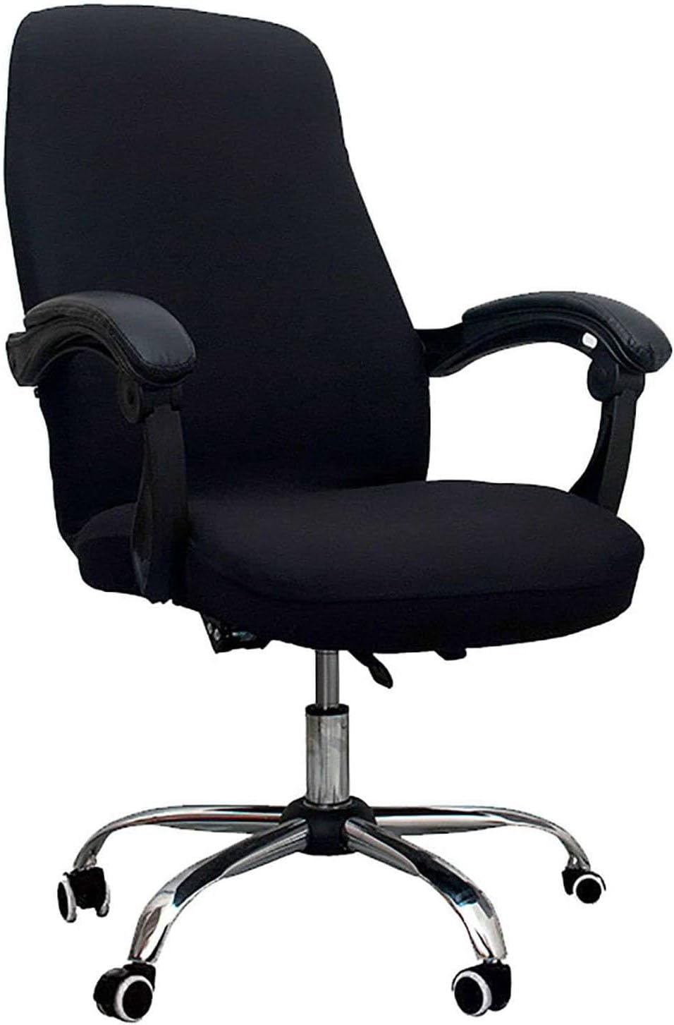YOPOIY Office Chair Cover Cat Scratch Proof Stretch, Swivel Computer Desk Chair Cover High Back Universal Slipcover Removable Slipcovers (Black,one size)