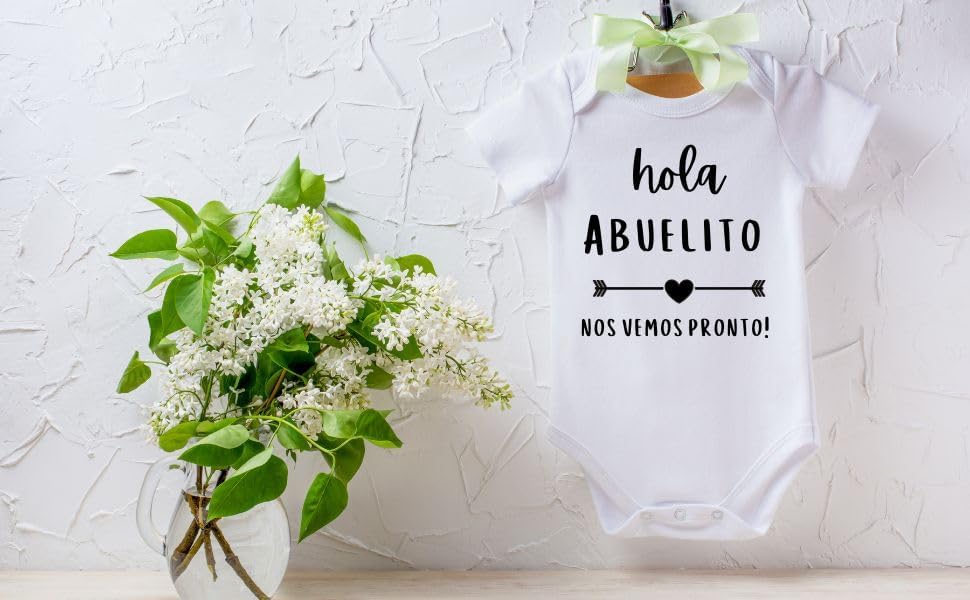Miniatura 7 de Hola Abuelito - Body para abuelos con anuncio de embarazo en español, regalo para recién nacido