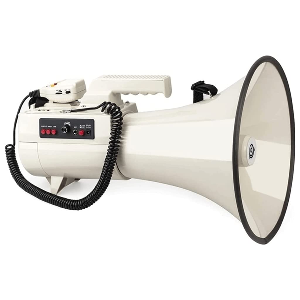 Megaphones Haut-parleur mégaphone portable 75 W ultra haute puissance amplifié multifonction haut-parleur bullhorn compact portable mégaphone clair