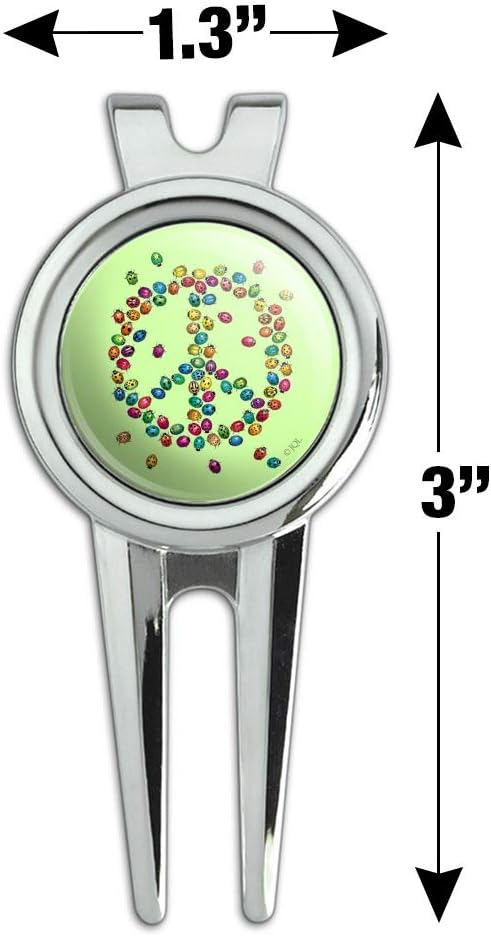 review GRAPHICS & MORE Lady Bug Rainbow Peace Sign Golf Divot Repair Tool and Ball Marker