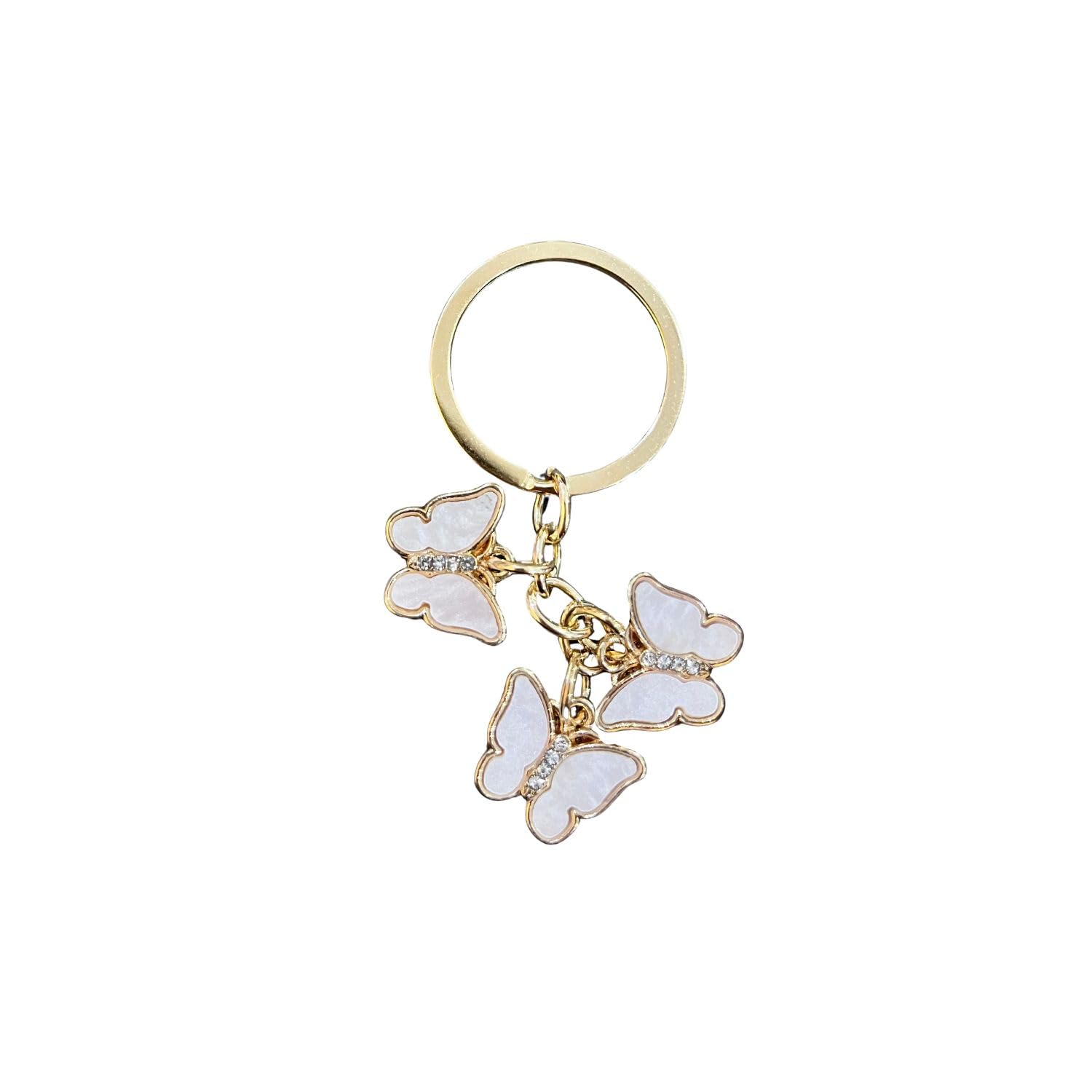 Fuqimanman20201~3 Pcs Butterfly Charms Keychain Cute Acrylic Crystal Butterfly Chain Tassel Keyring Purse Bag Accessories