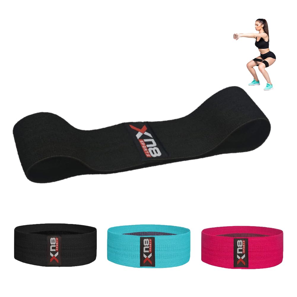 XN8 Fabric Resistance Bands Exercise Loops Booty Non-Slip Workout Band Set for Hips Glutes Legs Butt-Fitness-Yoga-Pilates
