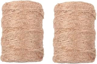 Yardwe Jute Cord Crafts 2 Rolls 3 Handmade Gifts Natural Twine Rope Jute Twine Crafts Rope Jute Thread Vintage Handcrafted Gift Hessian Twine Tag Rope Hessian Rope