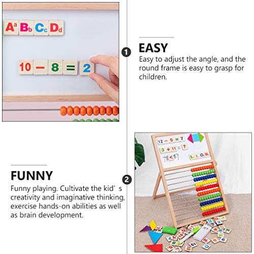 Toyvian MatemÃ¡tica Brinquedo Educacional Ãbaco de Madeira Quadro de Contagem Quadro MagnÃ©tico de A