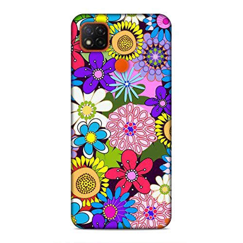 Image of Printed Mobile Back Hard Case Cover for Xiaomi Redmi 9C / Xiaomi Poco C31 / Xiaomi Redmi 9 Activ /Xiaomi Redmi 9 | Multi Flower, Colourful Flower, A-2182