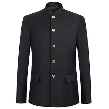 JYDress Men's Suit 2 Piece Stand Collar Jacket Slim Fit