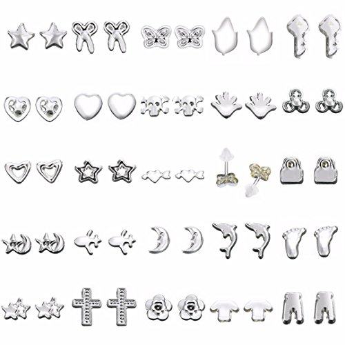 Eaglestime Paire de boucles du0092oreilles plaquées argent Envoi au hasard