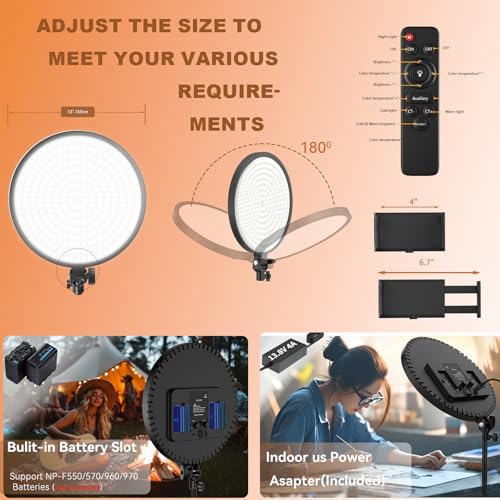 Image of 10 inch Light Kit,55W,NO Wall Mount Triangle Boom Arm (13 inch)