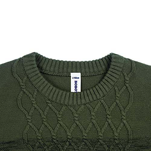 Image of BOBOYOYO Boys Sweaters 100% Cotton Cable Knit Kids Sweater Striped Pullover