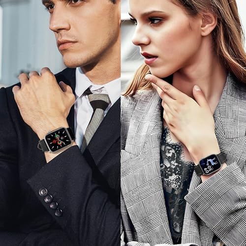 Genuine Leather Band Compatible with Apple Watch Bands for Women Men 49mm 46mm 45mm 44mm 42mm 41mm 40mm 38mm, Soft Leather Replacement Strap for iWatch Ultra/SE/Series 11 10 9 8 7 6 5 4 3 2 1