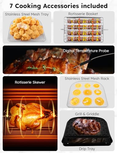 Nuwave 15.5-QT X-LARGE FAMILY SIZE Brio Air Fryer Oven, 15.5Qt X-Large Family Size, Ss Rotisserie Basket &Skewer-Kit, Reversible Ultra Non-Stick Grill/Griddle Plate thumb #5