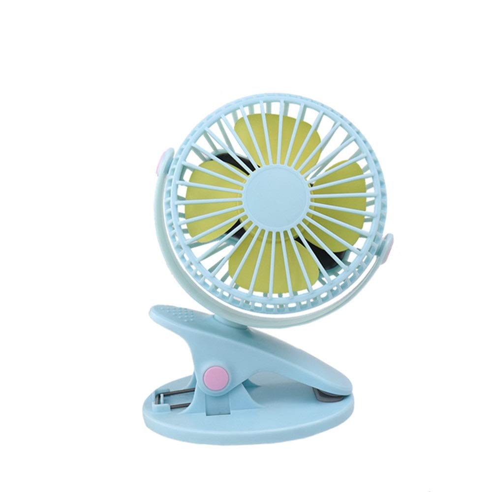 Caishuirong USB Fans Mini USB Clip and Desk Personal Fan, Quiet Operation, Desk Fan, mini fan, 3 Speed Portable Cooling Fan USB Powered Suitable for home office (Color : Blue, Size : 13 * 12 * 16cm)