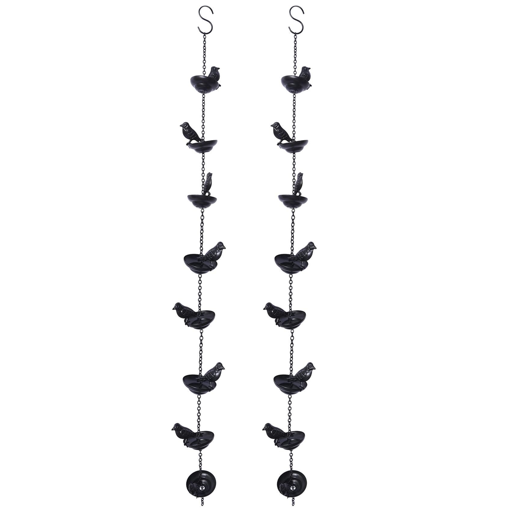 Jnchdghwa As Shown 2X Mobile Birds On Cups Rain Chain For Outside, Rain Chains For Gutters Downspouts Rain Chain For Home,9X7x80cm