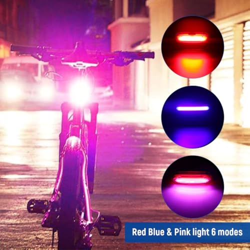 Image of Proberos Bicycle Taillights for Riding, Cycle LED Lights for Bicycle, IPX6 Waterproof Light with 6 Modes, 360 Adjustable Angle, USB Rechargeable, High Brightness Design, Cycling Gadgets Accessories
