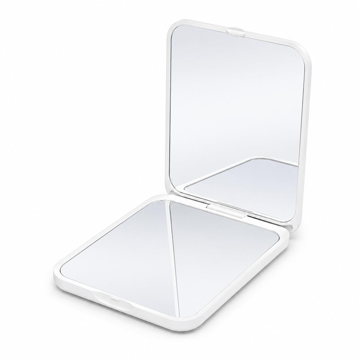 Compact Mirror, Travel Vanity Mirror With Magnification 1X/2X, White