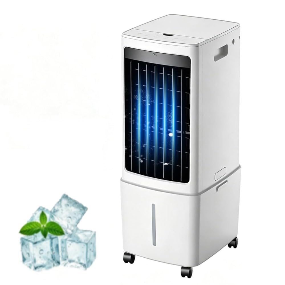 MESCXTY 13L Portable Mobile Air Conditioner, Evaporative Cooler Fan with 3 Speed, Detachable Water Tank, Remote Control, Cooling Unit on Wheels Mechanical Model