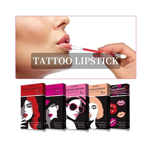 20-PcsBox-Cigarette-Lipstick-Cotton-Swab-Lipstick-Durable-Waterproof-Liquid-Non-Stick-Tattoo-Lipstick-Portable-Lip-Tint-4-Colors sefudun 20 PCS Tattoo Lipstick Cigarettee Cotton Swab,Durable Waterproof Liquid Non-Stick Tattoo Lipstick,Portable Lip Tint(4 Colors)