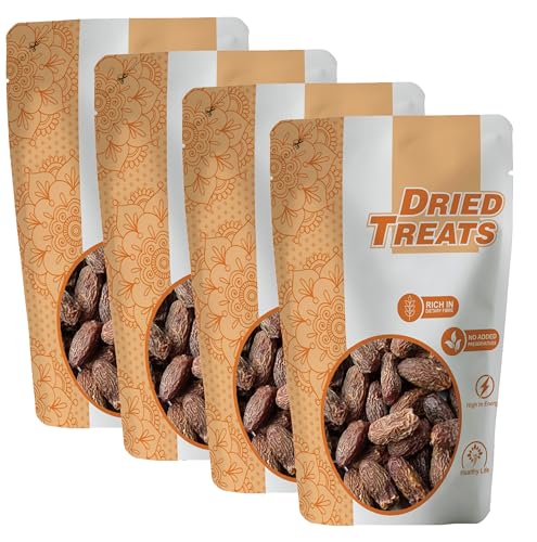 Image of Dried Treats Dried Fruits Nuts And Seeds (Dried Lal Chuara /Lal Sukha Khajoor, 1000g (4x250g))