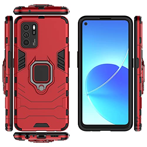 QiongNi Case for Oppo Reno 6 Z Case Cover,Case for Oppo Reno 6 Z 5G Case Cover,Magnetic Car Mount Bracket Shell Case for Oppo Reno6 Z 5G CPH2237 Case Red