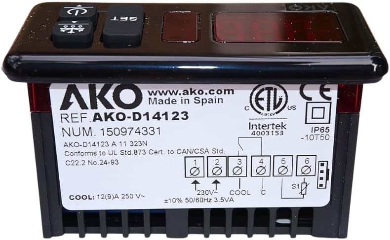 D14123 Control Panel All-Purpose Commercial Mounting Refrigeration AKO SINGLE Thermostat, Digital Controller"Made in Spain