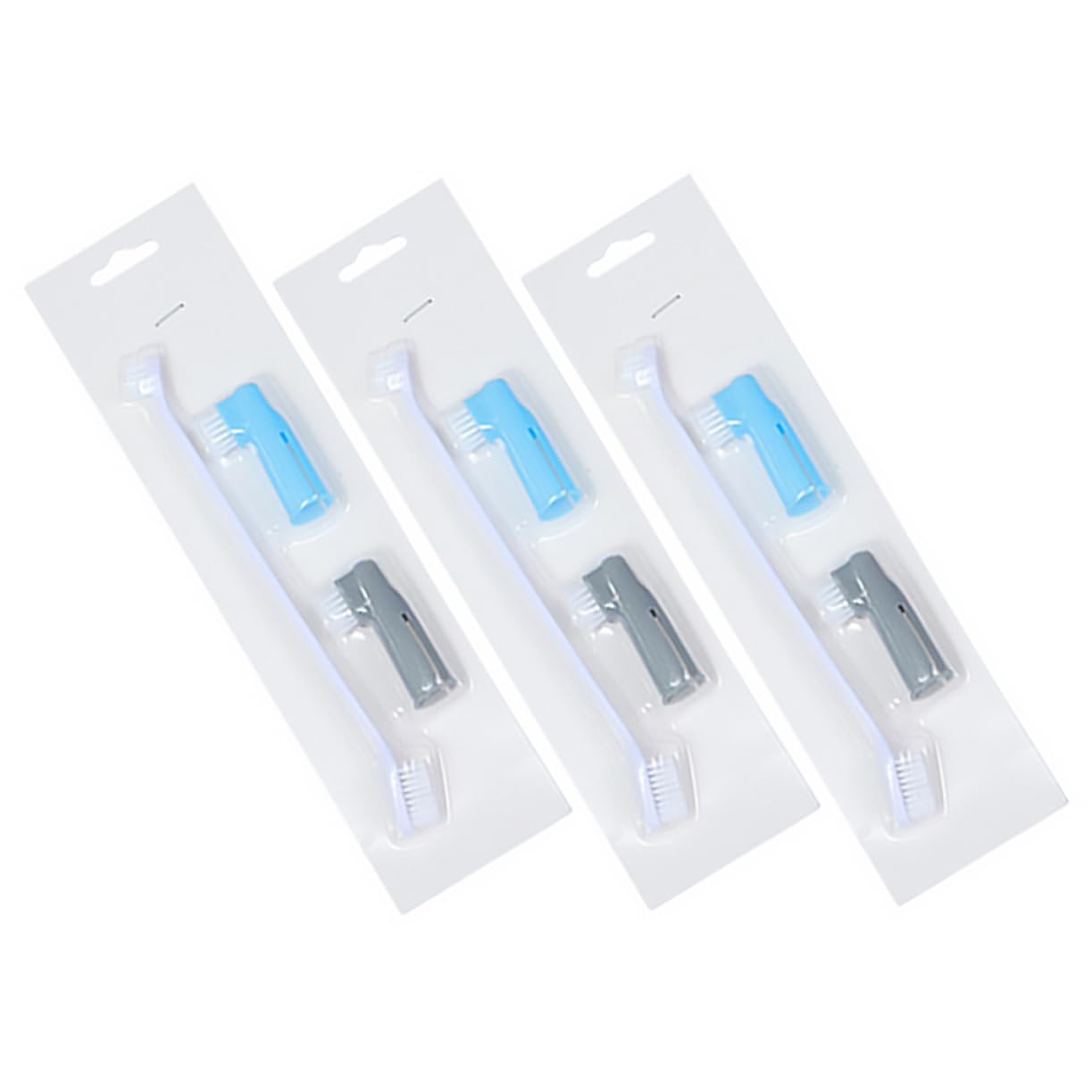 BESPORTBLE Pet Care Kit Double-Head Pet Toothbrush Fingertip Brushes for Cats Dogs Easy to Use