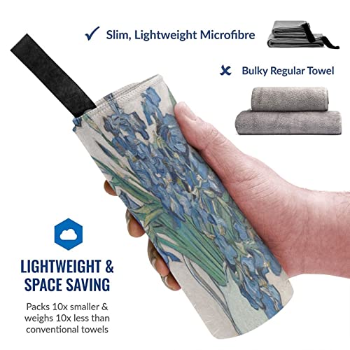 Quick Dry Towel Irises-Van-Gogh-Vintage Camping Towel Travel Towel Lightweight Sports Towel,Gym,Hiking,Bath,Yoga #TOP1