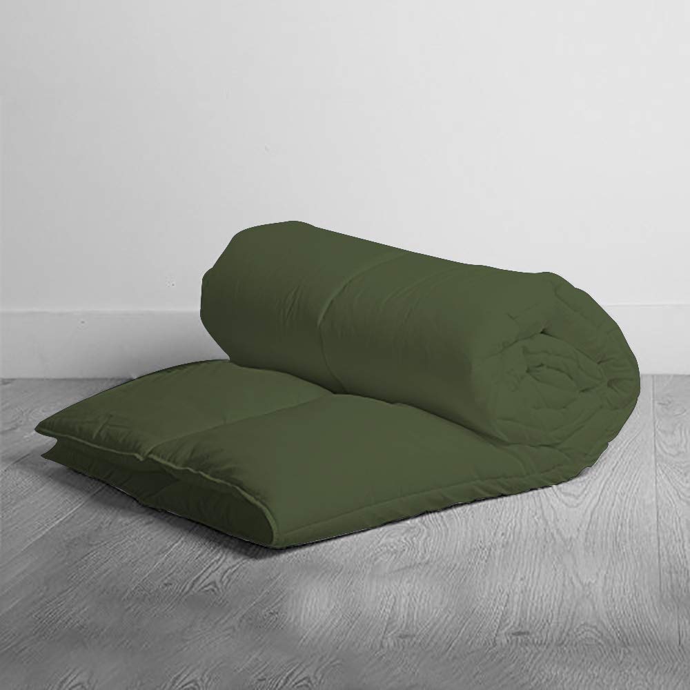 BedDecor 300 GSM Down Alternative Super Soft Premium Quality Microfiber Filling Comforter 600TC Solid 100% Egyptian Cotton (Sage,Queen)