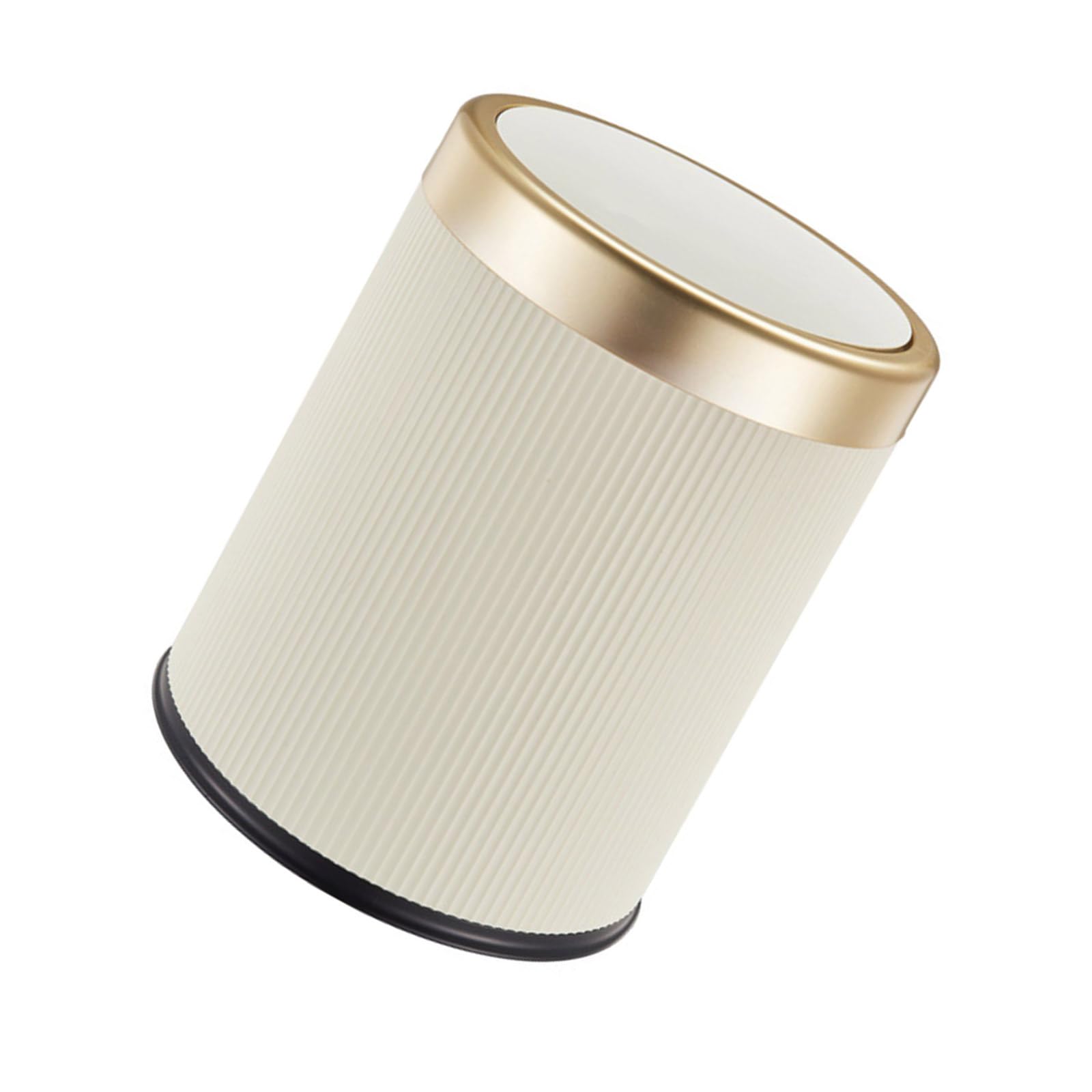 YIBOZI Round Waste Bin for Home Office Use, Press Trash Can with Lid Durability Wastbasket Garbage Container