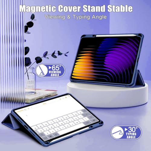 Image of MOCA Case for Xiaomi Mi Pad 8 /8 Pro /Pad 7 / Pad 7 Pro 11.2 inch, Smart Flip Case with Pen Holder, Trifold Stand, Magnetic Auto Sleep Wake, Hard Back Protection (Navy Blue)