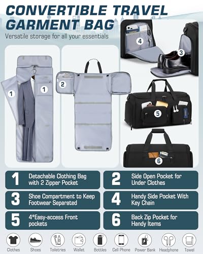 RAINSMORE 3-in-1 Convertible Garment Bag