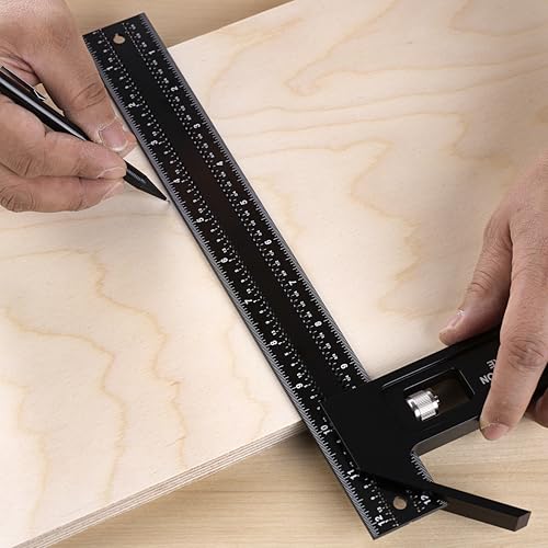 Woodraphic 8 Inch Combination Square – Magnetic CNC Layout Tool for Marking, Measuring, and Framing – Woodworking and Carpentry Right Angle Ruler for Cabinetmaking - Image 3