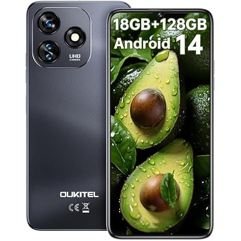 OUKITEL C51 - Téléphones Portables Débloqués Android 14, 6.8 Pouces Smartphones Pas Cher 4G Cover